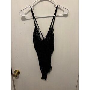 NWT Seek The Label Womens SZ Small Black Lace Bodysuit Lingerie Retails $96